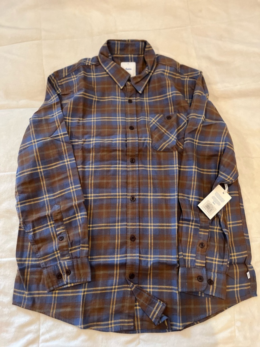 Katin Brown & Blue Plaid Long-Sleeve Button-Down Shirt